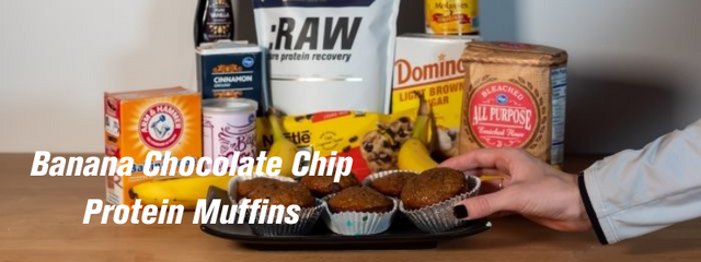Banana Chocolate Chip Protein Muffins