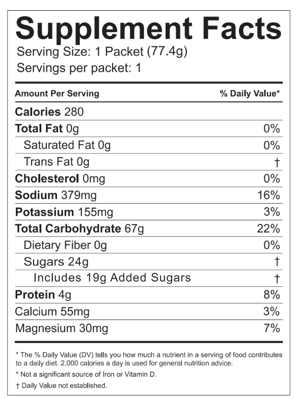 :GO FAR Endurance Fuel + Plant Protein nutritional information