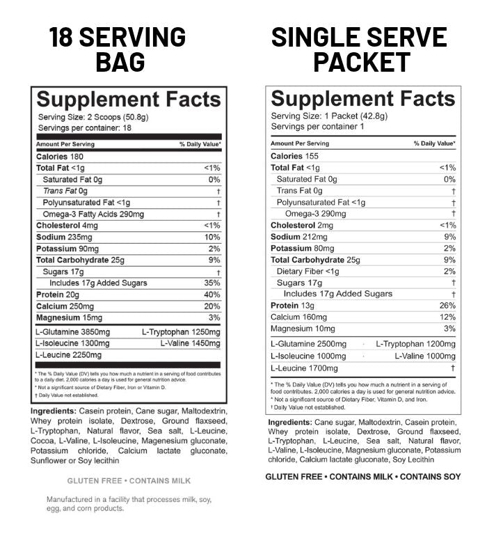 :NOCTURNE Nighttime Recharge nutritional information