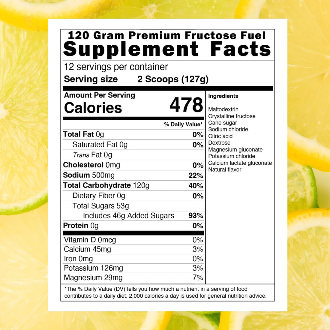 :PREMIUM Fructose Fuel - Lemon Lime