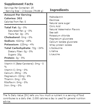 Coach Robb’s Energy Fuel Plus nutritional information
