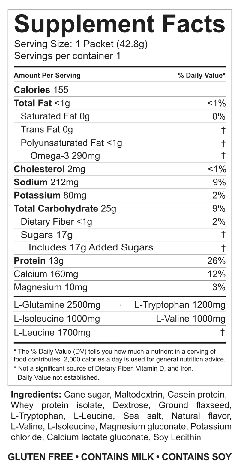 :NOCTURNE Nighttime Recharge nutritional information