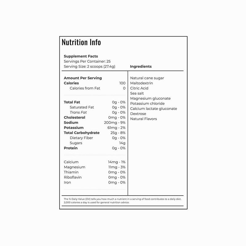 U.S. Masters Swimming Light Mix nutritional information